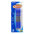 Optima Blue Oil-Gel Ink Retractable Pen w/ Grip (3/Pack)